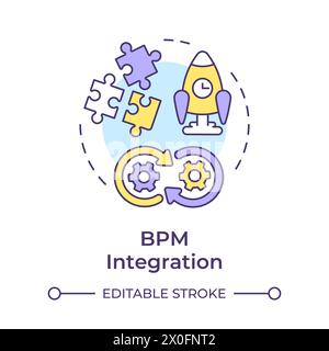 BPM integration multi color concept icon Stock Vector
