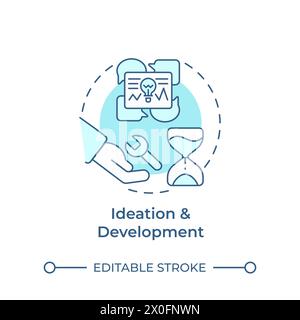 Ideation and development soft blue concept icon Stock Vector