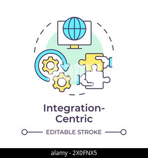 Integration-centric multi color concept icon Stock Vector