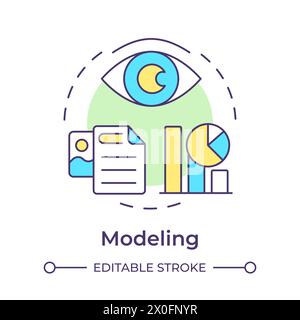 BPM modeling multi color concept icon Stock Vector