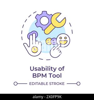 BPM tool usability multi color concept icon Stock Vector