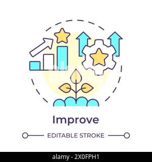 DMAIC improve phase multi color concept icon Stock Vector