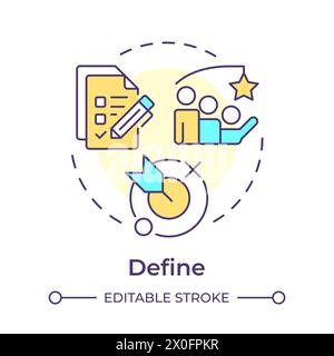 Sigma define multi color concept icon Stock Vector