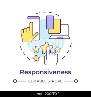 Responsiveness multi color concept icon Stock Vector