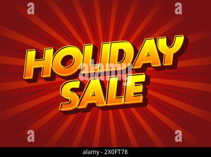 Holiday sale. Text effect design in eye catching colors with 3D look Stock Vector