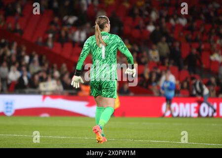 Mary Earps number 1 England v Sweden UEFA Women's Euro football qualifier Wembley Stadium, London, 5 April 2024 Stock Photo