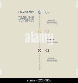 Minimalist Info Timeline Design - Infographic Elements,  Linear Style - Creative Design Template in Editable Vector Format Stock Vector