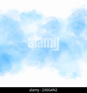 Hand painted pastel blue watercolour background Stock Vector