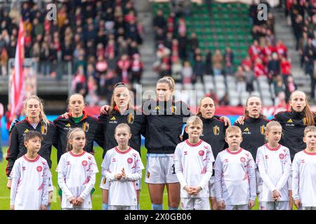 Viborg, Denmark, April 9th 2024 Denmark's team photo before the Women's ...