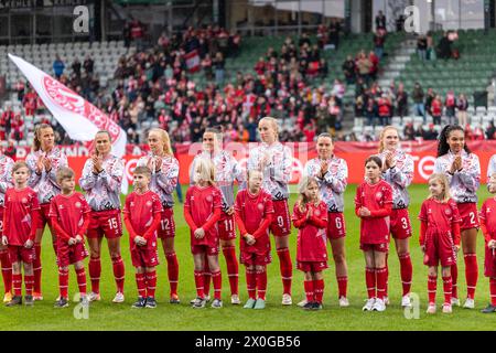 Viborg, Denmark, April 9th 2024 Denmark's team photo before the Women's ...