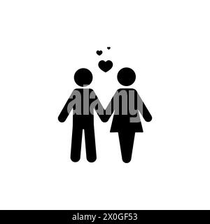 Couple Love Silhouette Pictogram Icon Vector Illustration Stock Vector