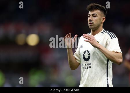 Milano, Italy. 11th Apr, 2024. Stephan El Shaarawy of As Roma looks on during the Uefa Europa League quarter-final first leg match beetween Ac Milan and As Roma at Stadio Giuseppe Meazza on April 11, 2024 in Milano, Italy . Credit: Marco Canoniero/Alamy Live News Stock Photo