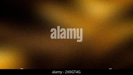 Black and gold background with highlights, rough texture, grainy noise. Stock Photo