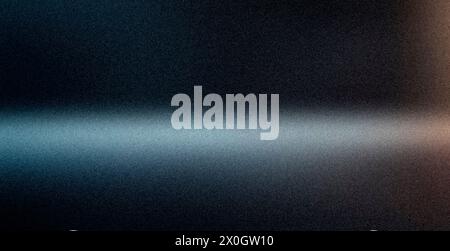 Soft black and blue background with illuminated surface, rough texture, grainy noise. Stock Photo