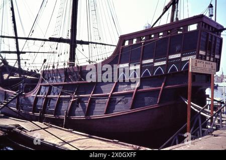A reproduction of the Santa Maria of Columbus in the port of Barcelona. [automated translation] Stock Photo