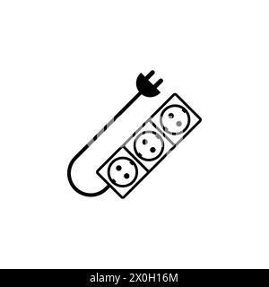 Plug Wire Socket. Power Extension Cord. Power Plug flat vector icon. Simple solid symbol isolated on white background Stock Vector