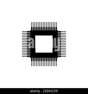 Cpu, Microprocessor, Microchip, Circuit board flat vector icon. Simple solid symbol isolated on white background Stock Vector
