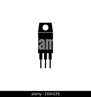 Resistor, Ceramic Electrolytic Capacitors, Fuse, Microcontroller, Transistor flat vector icon. Simple solid symbol isolated on white background Stock Vector