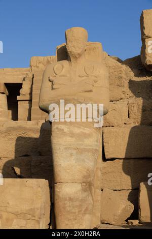 Statues of Ramesses III, Karnak Temple of Pharaoh Senusret 1, Luxor, Egypt Stock Photo
