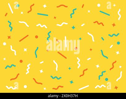 Falling confetti icon in flat style. Festive ribbon vector illustration on isolated background. Carnival sign business concept. Stock Vector