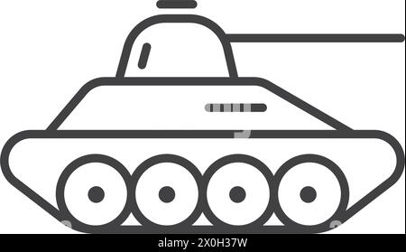 Tank icon in flat style. Panzer vehicle vector illustration on isolated background. Transport sign business concept. Stock Vector