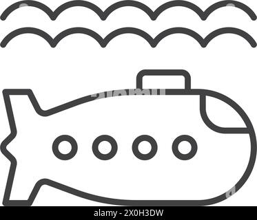 Submarine icon in flat style. Bathyscaphe vector illustration on isolated background. Transport sign business concept. Stock Vector