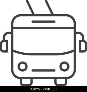 Trolleybus icon in flat style. Electric bus vector illustration on isolated background. Transport sign business concept. Stock Vector