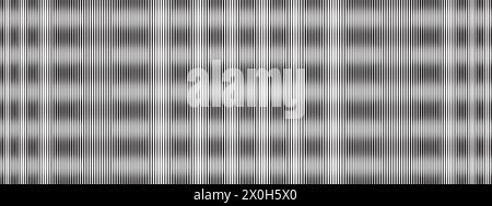 Moire optical effect of surreal psychedelic background. Seamless pattern with grunge texture. Black and white abstract bg. Simple pattern with lines Stock Vector