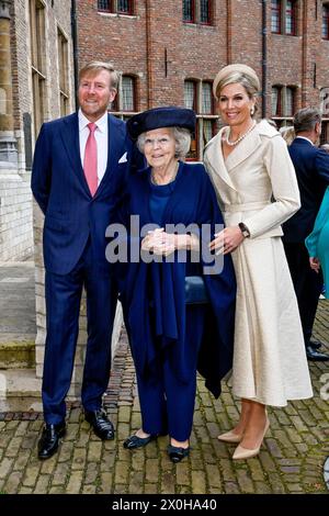 Middelburg, the Netherlands, 1April 11, 2024.  King Willem Alexander, Queen Maxima and Princess Beatrix of the Netherlands during the presentation of the Four Freedoms Awards in the Nieuwe Kerk in Middelburg to Save Ukraine  Credit: NL Beeld / Patrick van Emst/Alamy Live News Stock Photo