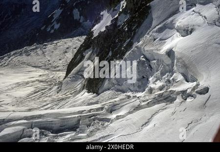 Glacier break of the Glacier du GÃ©ant on the Gros Rognon from close up [automated translation] Stock Photo