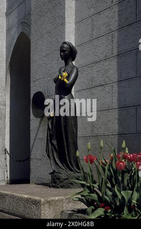 The statue of Julia on the tower of the old town hall in Munich. [automated translation] Stock Photo