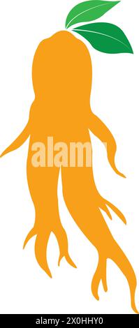 Ginseng icon Vector Illustration design Logo template Stock Vector