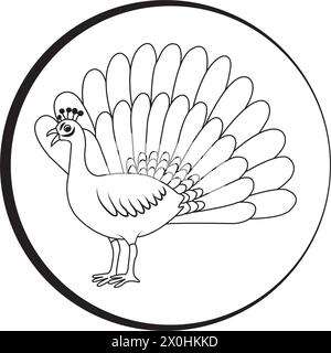 peacock bird vector icon illustration simple design Stock Vector