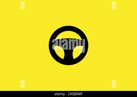 Minimal Awesome Trendy Steering Wheel Icon Design Stock Vector