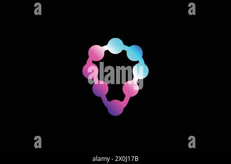 Minimal Awesome Trendy Technology Light Logo Design Stock Vector