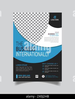 Modern Design Business Flyer or Tidy Business Leaflet Template Stock Vector
