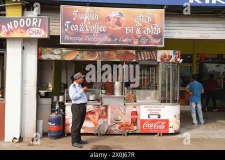 Tea stall of the Hotel Nabanna. A restaurant at Singur of the Rikta Hotel & Restaurant Pvt. Ltd. National Highway 16, Hooghly, West Bengal, India. Stock Photo