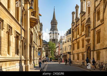 Turl Street and the former Anglican church All Saints Church in Oxford, Oxfordshire, England, United Kingdom, Europe Stock Photo