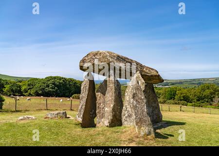 Pentre Ifan, megalithic portal tomb from the Neolithic period, Pembrokeshire, Wales, Great Britain, Europe Stock Photo