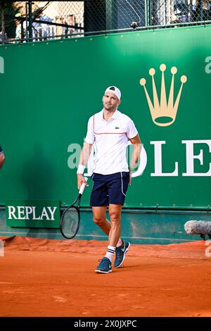 Monaco, Monaco. 11th Apr, 2024. Grigor Dimitrov Hits A One-handed ...