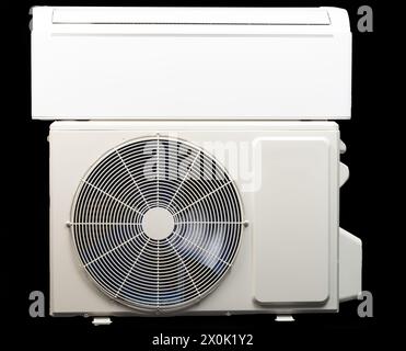Air conditioner split system unit isolated on studio background Stock Photo