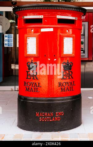 Red Post Box, Gibraltar Post Office. Gibraltar, British Overseas Territory, United Kingdom, Europe Stock Photo