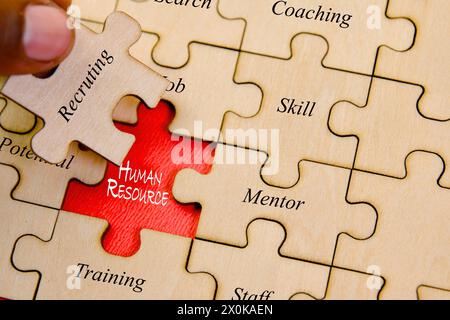 Conceptual image representing the challenge of building a strong human resources team Stock Photo