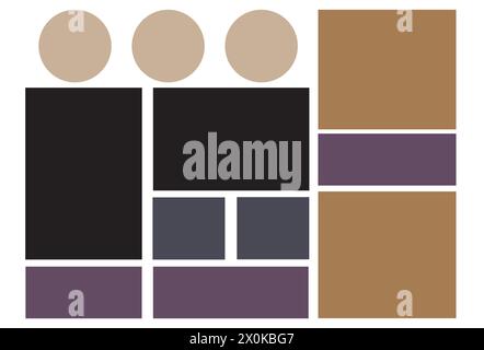 Moodboard layout. Photo frames, collage grid arrangement for presentation. Vector Stock Vector