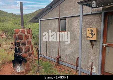 Picture of a historical hot water supply for a house via an external fireplace in Africa Stock Photo