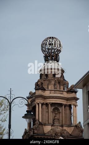 London Coliseum; Opera House; St Martin's Lane, Westminster, London, UK - Revolving top of tje London Coliseum, English National Opera; English Nation Stock Photo