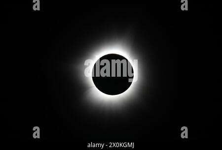 Total Solar Eclipse 2024 April 8 Stock Photo