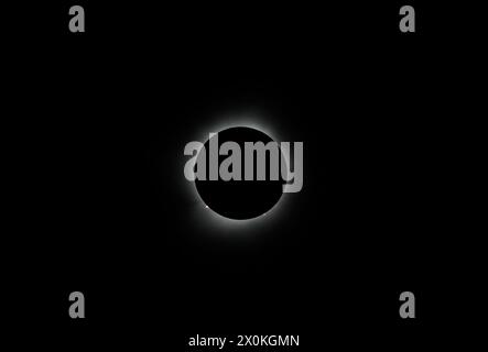 Total Solar Eclipse 2024 April 8 Stock Photo