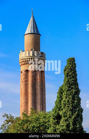 Yivli Minaret, Yivli Minare Mosque, Kaleici, Antalya, Antalya Province, Turkey, Asia Stock Photo