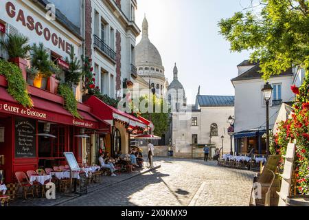 Traditional restaurants in Place du Tertre, Montmartre, Paris, France, Europe Stock Photo